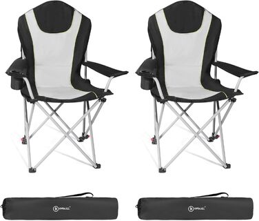 Кемпінговий стілець Homecall складний, 150 кг, з підлокітниками, три регулювання, для риболовлі та відпочинку на природі (2 шт.)