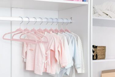 Плечики для дитячого одягу ManGotree з велюру, 30 шт, рожеві. Плечики для дитячого одягу з обертовим гачком, спеціальний дизайн для дитячої та дитячої одягу.