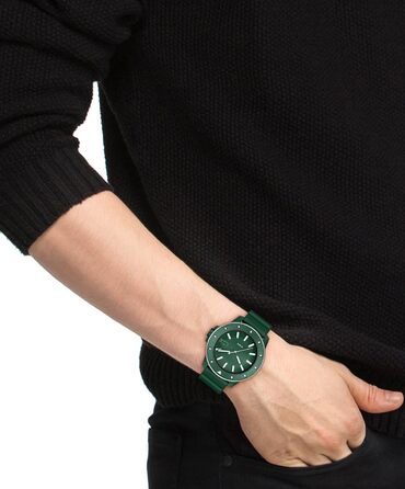 Годинник Lacoste 12.12 Scuba чоловічий, кварцовий, силіконовий ремінець (зелений)