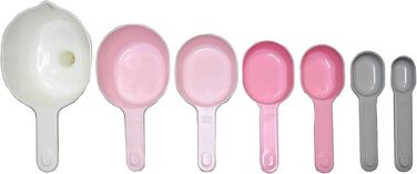 GK509W 10-Piece Nesting Measuring Cups and Spoons Set with a Scraper and Funnel Made of Plastic, Cooking, Baking, Kitchen Gadgets, BPA-Free, Dishwasher Safe, 10 Pieces (white)