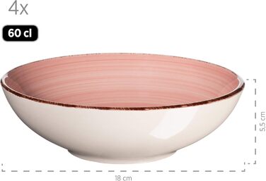 Набір посуду MÄSER Bel Tempo II (16 предметів) для 4 осіб: керамічний сервіз ручної роботи, зелено-блакитний, стеатоліт