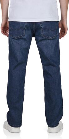 Джинси чоловічі JACK & JONES Clark Stretch Straight Fit, блакитно-чорні, розміри 30-38/32L