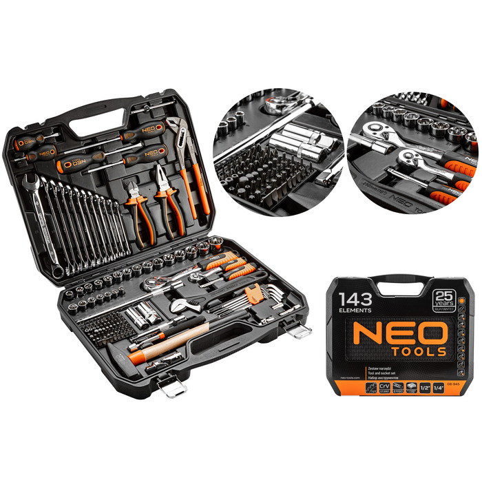 Набір інструментів NEO TOOLS, 143 предмети, 08-945