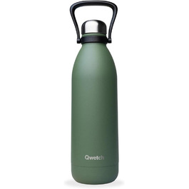 QWETCH 1.5L Stainless Steel Thermos Flask - Khaki Titan - 48h Cold & 16h Hot - Leakproof & BPA-Free Insulated Water Bottle with Handle - 1500ml - Perfect for Camping, Picnics & Family
