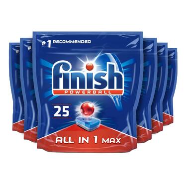 Таблетки для посудомийних машин Finish All in 1 Max Regular, 150 шт (25 упаковок по 6 шт), оригінал