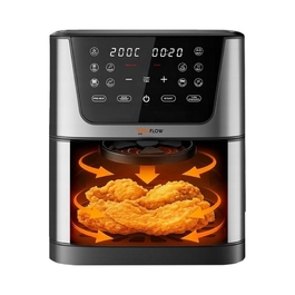 Аерофритюрниця MEMFLOW 8л, 1800 Вт, 14 програм, сенсорне керування, срібляста