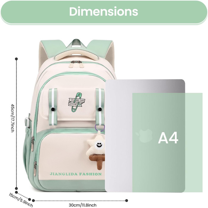 Дитячий рюкзак IvyH для дівчаток - стильний шкільний рюкзак, водонепроникний, великий, для 3-6 класів, фіолетовий