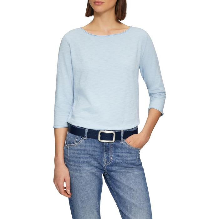 Чоловічий шкіряний ремінь s.Oliver з прямокутною пряжкою та логотипом, темно-синій (90)