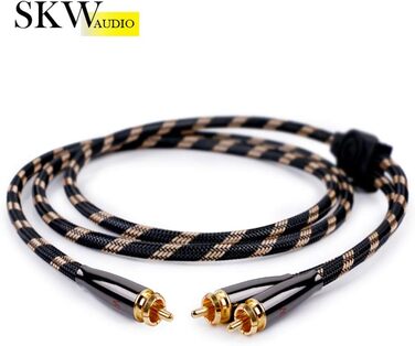Акустичні кабелі SKW для колонок Hi-Fi, пара (2 шт.), 1.5м, з роз'ємами «банан», позолочені конектори, нейлонове обплетення