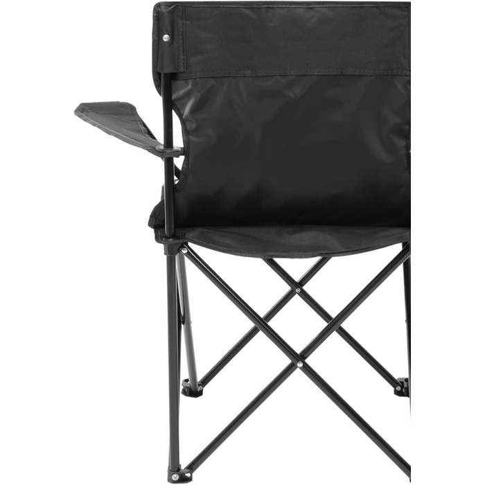 Складний туристичний стілець JELEX Expedition з підлокітниками та тримачем для напоїв, чорний