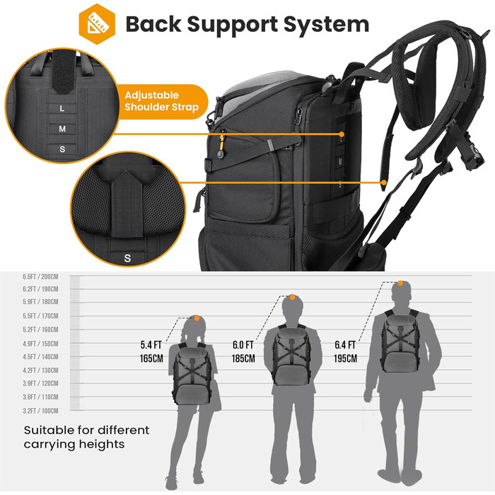 Рюкзак для камери Tarion HX-XL, 2-в-1, чорний, сірий, водонепроникний, з відділенням для ноутбука 15,6 дюймів