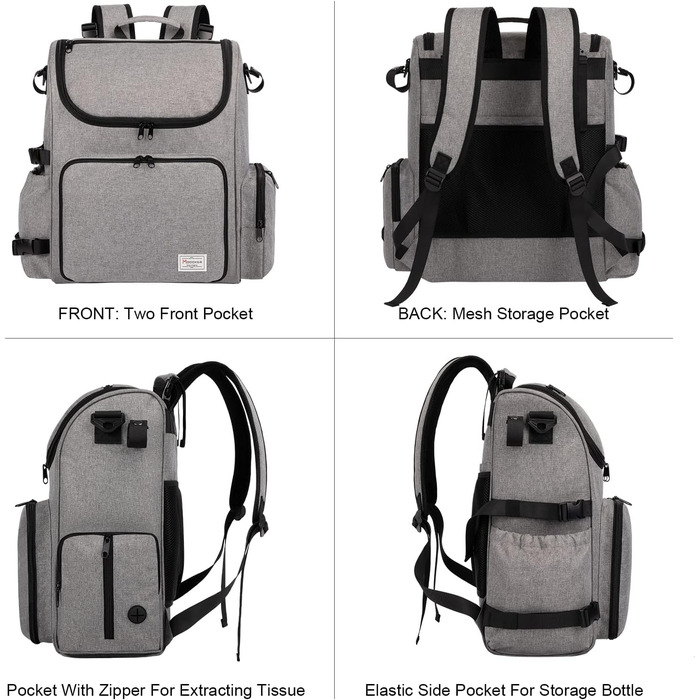 Чемодан для собак Modoker, сумка-переноска для тварин, схвалена авіакомпаніями, з органайзером, плечовим ременем, 2 контейнерами для корму та 2 складаними мисками (сірий)