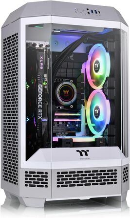 Thermaltake The Tower 300 Bumblebee: Корпус ПК Micro Tower (Micro-ATX/mini-ITX) з вертикальним дизайном та 3 скляними панелями | 2x140мм вентилятори PWM | Підтримка радіатора до 420мм