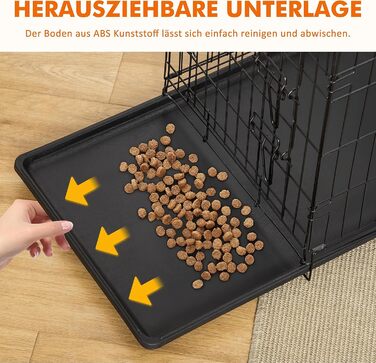 Клітка для собак Ribelli Hundetransportbox: металева, складна, чорна, до 43 кг (XL 91x64x58 см)