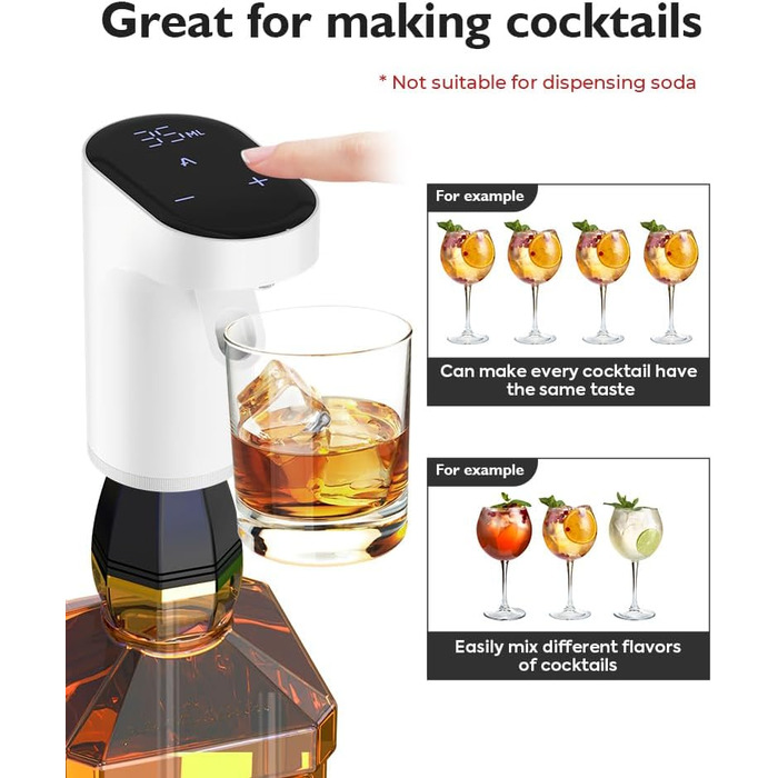 Electric Wine Decanter, Aerator, Dispenser, Pourer, Whisky Liqueur Pump, Funny, Unique, Birthday Gift, Men, Women, Mom, Dad, Boss, Brother, Husband (White)