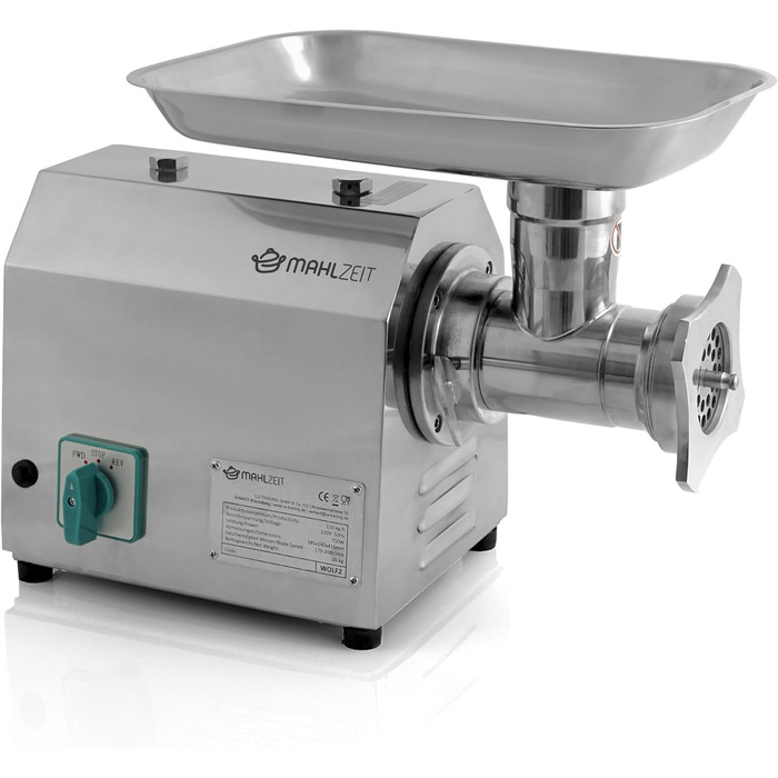 Professional Stainless Steel Electric Meat Grinder - 750W, 150kg/h | Sausage Maker with Filler | Commercial Grade Meat Grinder