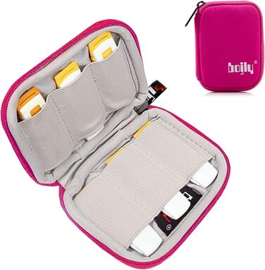 Органайзер для USB-накопичувачів та аксесуарів: водонепроникна сумка-чохол (9 відділень, чорний, рожевий)