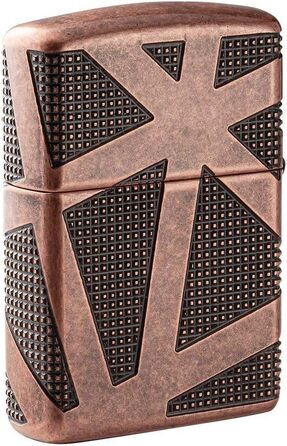Zippo Armor Lighter, Antique Copper, Geometric Design, 360, One Size