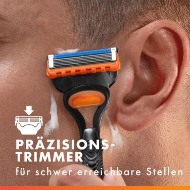 Бритва Gillette Fusion 5 для чоловіків, металевий станок для вологого гоління, чорний, з 12 змінними касетами