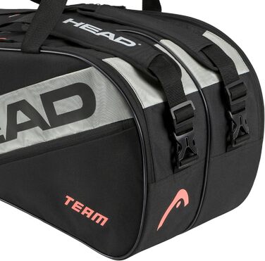 HEAD Team Racquet Bag - Black/Ceramic Color - Tennis Bag for Players