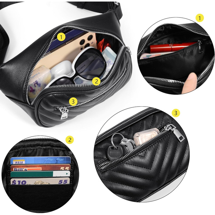 Жіночий гаманець UTO з PU шкіри, багатофункціональний на замку, клатч для телефону (1285, чорний)