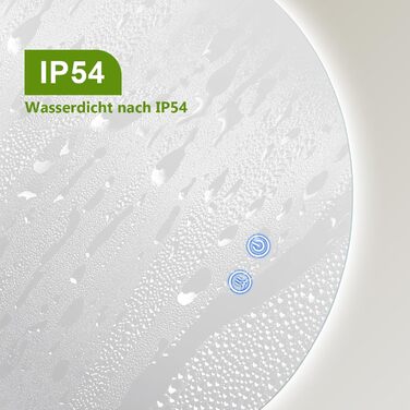 LED дзеркало для ванної кімнати 70x50 см з підсвічуванням, холодне біле світло 6000K, енергозберігаюче, диммування, проти запотівання