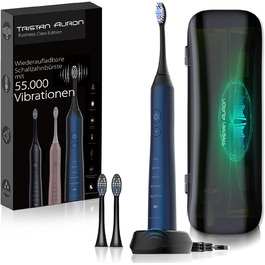 Електрична зубна щітка Tristan Auron - 60 днів акумулятора, 55 000 VPM, 5 режимів, з UV-етиуі та 2 насадки (Рожевий/Блакитний)