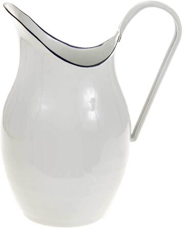 Large enamel jug, enamel can, water jug, water can, vintage shabby chic blue