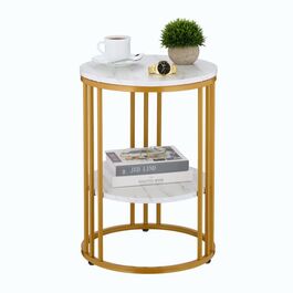 Relaxdays Side Table with Marble Look