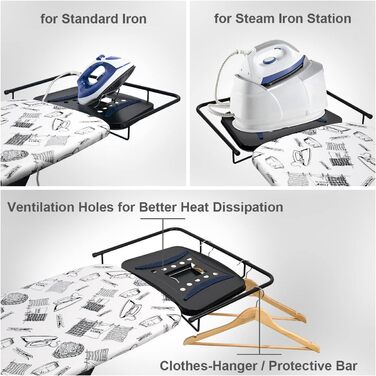 Прасувальна дошка Duwee Extra велика з парогенератором, термостійке покриття, регульована висота, стабільні ніжки, складна, 122 x 43 см (Біла)