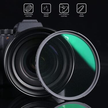 Фільтр K&F Concept Black Mist 1/8 62мм для відео та портретної фотографії (Nano-Xcel)
