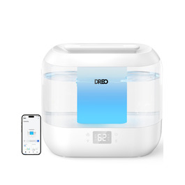 DREO Умний зволожувач повітря для спальні, верхнього заповнення, 4L великий охолоджувач туману, зволожувач з дифузором для ефірних олій та нічним світлом, 36 годин роботи, тихий ультразвуковий зволожувач для дому, білий
