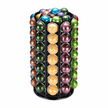Підставка для капсул Nespresso та кавових падів Vertuo, карусель на 100+ капсул, чорна