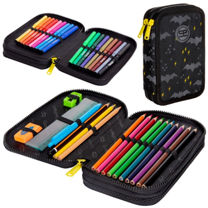 Багатовідсінковий шкільний рюкзак CoolPack, чорний, 21 л
