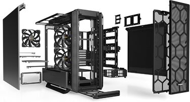 be quiet! Silent Base 802 Black - корпус ПК з 2 вентиляторами Pure Wings 2 та підтримкою радіаторів до 360 мм, 3-рівнева система керування вентиляторами