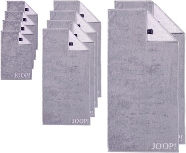 Joop! Towel Set, 10-Piece - Classic, 2x Shower Towel, 4x Hand Towel, 4x Guest Towel Grey Set