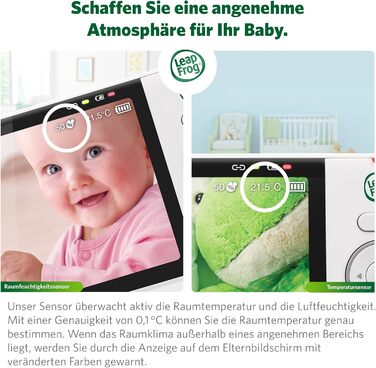 Відеоняня LeapFrog LF2513 без Wi-Fi, IPS LCD екран 2.8 дюйма, поворот та нахил, нічне бачення, 300 метрів, датчик температури, до 12 годин роботи, LF2513 2.8' Video (LF815HD 5' Video)