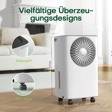 Електричний осушувач повітря CONOPUPlus 12L/день з авто-осушуванням, таймером та безперервним зливом. Підходить для квартири та підвалу.