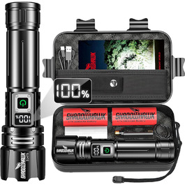 Тактична ліхтарик Shadowhawk 500000 Lumen: 10 Вт, дальність до 1000 м, 24 год роботи, LCD-дисплей, для кемпінгу та туризму