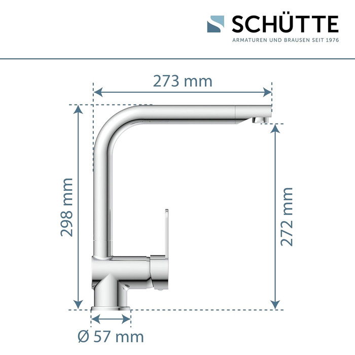 Змішувач кухонний SCHÜTTE RIO 360° з високим виливом, хром, для однієї/двох раковин