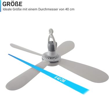 Стелянка вентилятор Bestlivings білий з кабелем 5м, Ø40 см, 220V, 5W