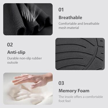 Чоловічі домашні капці з ефектом пам'яті Memory Foam, протиковзаючі тапочки для дому та вулиці, чорні, розмір 50/51 EU