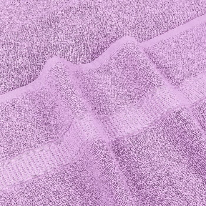 Набір розкішних великих банних рушників Utopia Towels, 2 шт, 100% бавовна, 600 г/м², гігроскопічні та м'які, готельна якість, фіолетові (90x150 см)