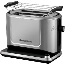 Тостер Russell Hobbs Attentiv на 2 скибки, автоматичний, нержавіюча сталь, цифрова сенсорна панель, широкі отвори, ідеальна ступінь підсмажування для будь-якого хліба