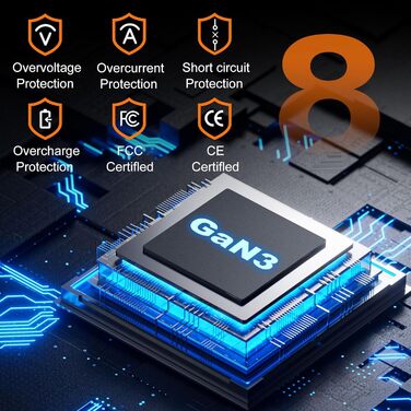 Зарядний пристрій USB-C 435W, 6 портів: для MacBook Pro/Air, iPad Pro/Air, Samsung та інших – чорний