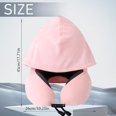 Подушка для шиї Memory Foam | Подушка для подорожей в літаку з 95% захистом від світла, регульованою підтримкою шиї, для подорожей, офісу та сну на боці (чистий порошок)