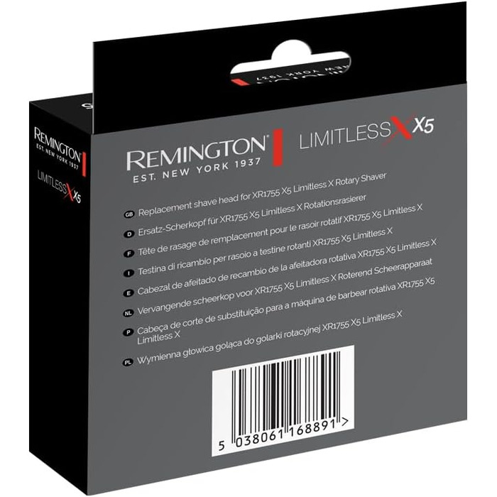 Електричний чоловічий бритва Remington X5 з гібридною системою SynX та тримером, Rotationsrasierer XR1755 (Чорний/Нержавіюча сталь)