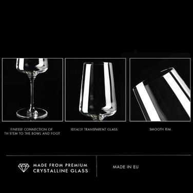 Кросне Келих для червоного вина | Набір 6 шт. | 500 мл | Infinity Collection | Без свинцю | Для дому, ресторану, прийомів