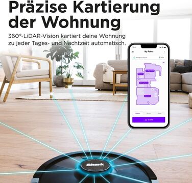 Робот-пилосос Shark Matrix Plus 2-в-1 з функцією миття та самостійною станцією, самоочищення, для шерсті тварин, килимів та твердих підлог, 14,5 см, чорний