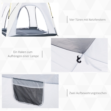 Outsunny Dome Tent for 4 People - Lightweight, Stable, Waterproof, UV 50+ Pop-Up Camping Tent with Hooked Door, Window, and Groundsheet. Family Tent with 1000mm Water Column. Tent for Camping, Travel, Trekking, Garden | Aosom